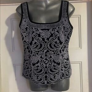 beautiful top Elegant Black and White Embroidered Women's Top